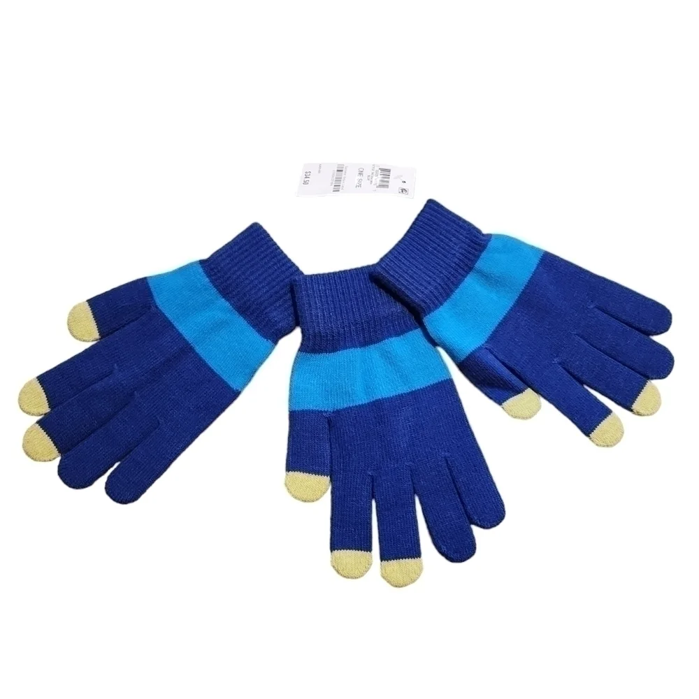 INC Women's Pair + 1 Blue Dark Blue and Green Gloves Set Gift Set NWT